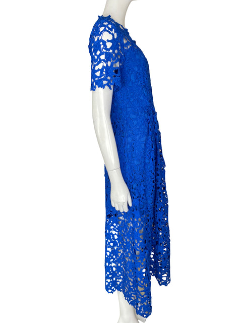 Vestido Endless Rose Cuello v Troquelado Azul - Talla XS