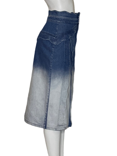Falda Renata Lozano Ombré Midi Azul - Talla S