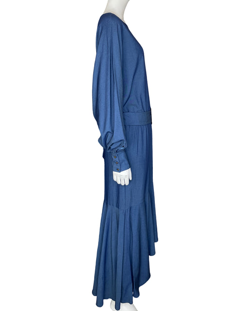 Vestido Soho By Lina Vélez Maxi Manga larga Azul - Talla S