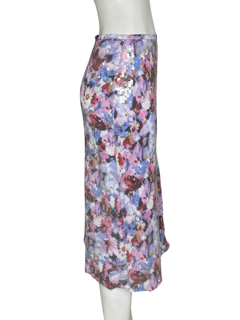 Falda Sfera Lentejuelas Floral Morado - Talla S