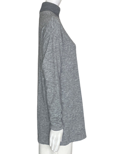 Chaqueta Mng Manga larga Cuello alto Gris - Talla S