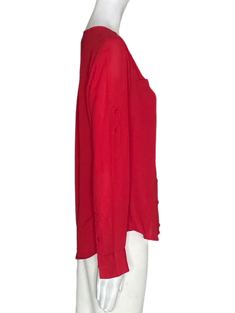 Blusa Express Liso Cuello v Rojo - Talla XS