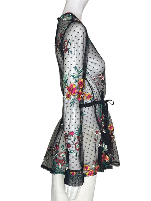 Blusa Brach Brach Transparente Floral Negro - Talla M