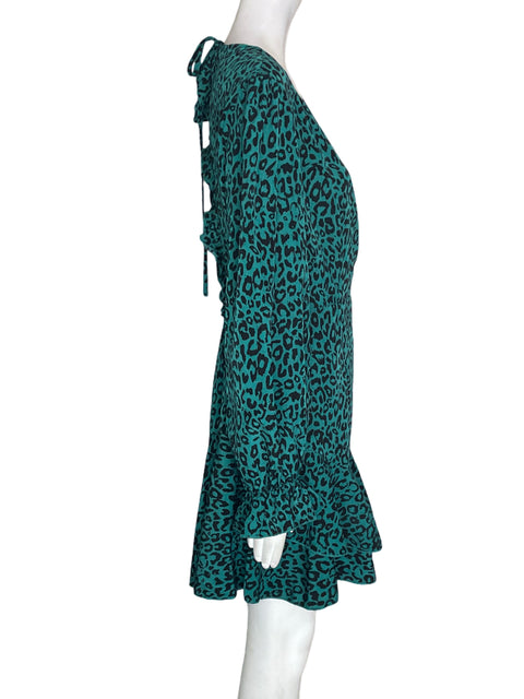 Vestido Double Crazy Cuello v Mini Verde - Talla L