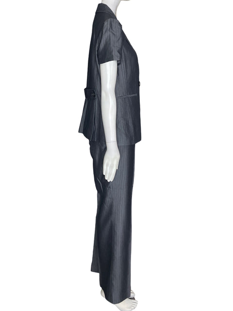 Conjunto Tahari Pantalón/blazer Manga corta Azul - Talla 8