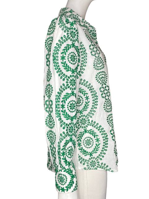 Blusa Skies Are Blue de Algodón Manga larga Troquelado Verde - Talla S