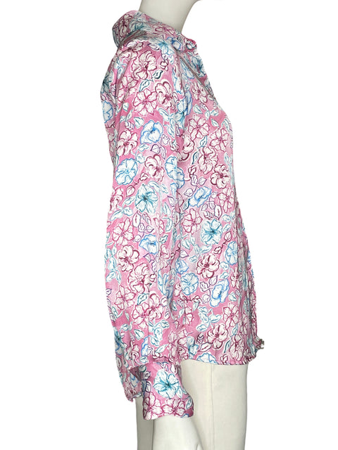 Blusa Zara Estampado Satinado Rosado - Talla S