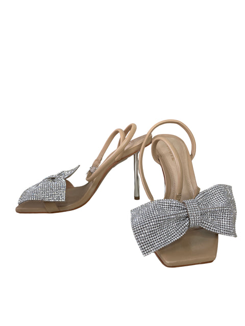 Tacón Schutz Lazo Brillo Beige - Talla 6.5