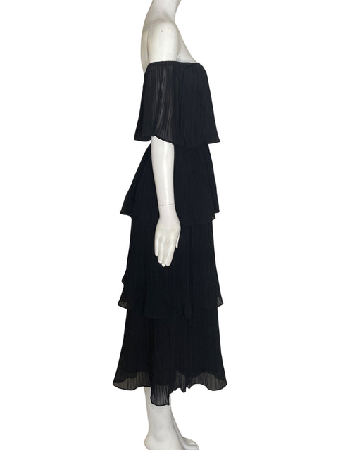 Vestido Just Me Ruchas Outshoulder Negro - Talla S