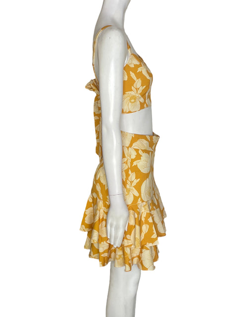 Conjunto Pink Culture Falda/tiras Estampado Amarillo - Talla XS
