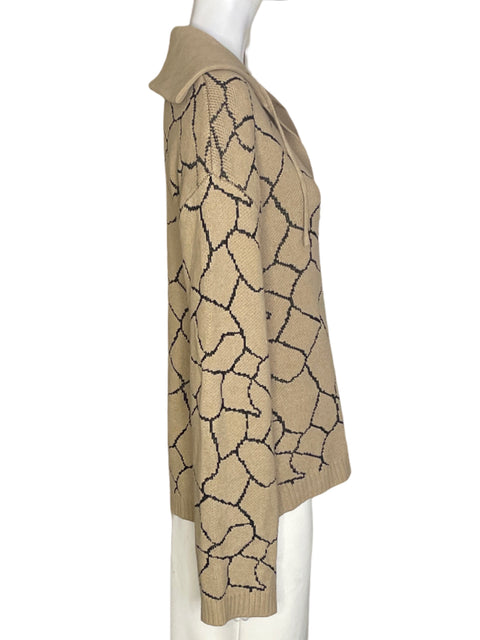 Chaqueta Donna Karan de Algodón Manga larga Cuello v Beige - Talla S