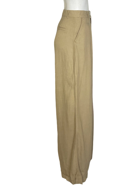 Pantalón Zara Recto Wide-leg Beige - Talla S