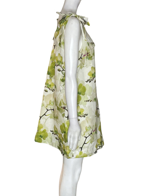 Vestido San Malo de Lino Nudos Midi Verde - Talla L
