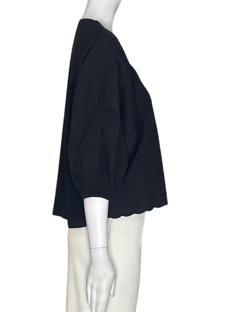 Blusa Bimba Y Lola Bordado Cuello v Negro - Talla M