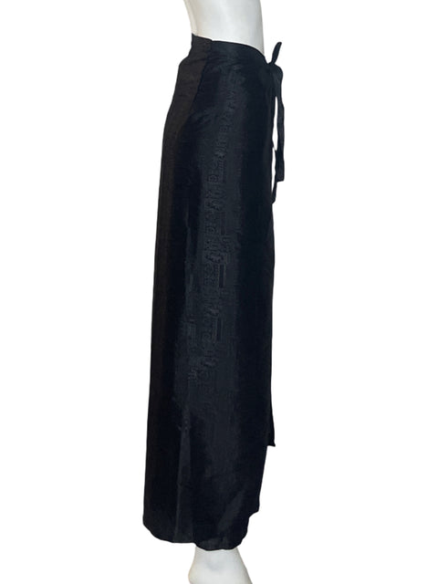Pantalón Tesoro Tps de Seda Embolvente Estampado Negro - Talla U