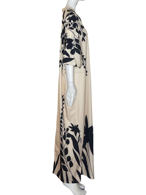 Vestido Tesoro Tps Estampado Maxi Beige - Talla U
