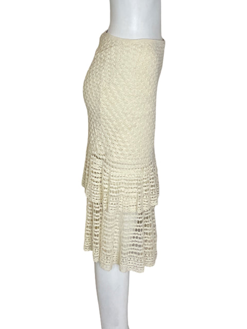 Falda Ralph Lauren de Algodón Tejido Ruchas Beige - Talla XS
