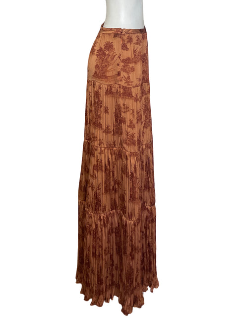 Falda Johanna Ortiz Estampado Maxi Marrón - Talla S