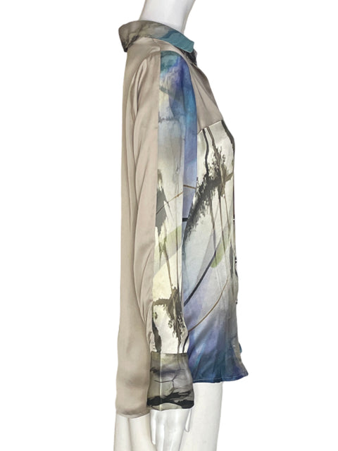 Blusa Silvia Tcherassi Estampado Manga larga Beige - Talla S