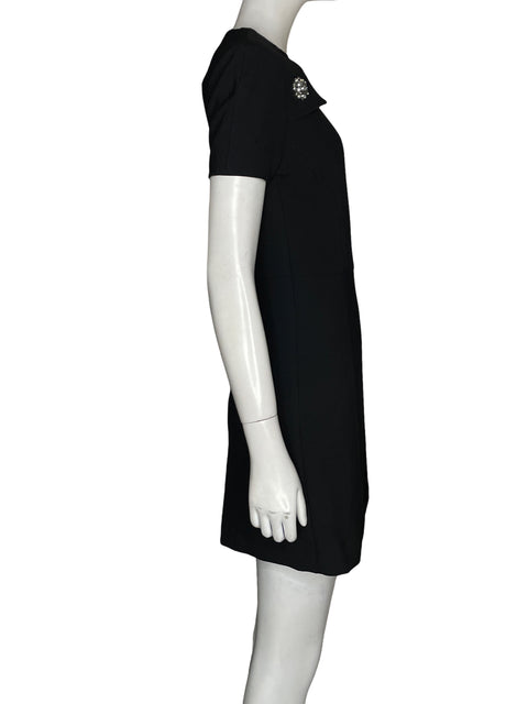 Vestido Tara Jarmon Midi Aplique Negro - Talla S