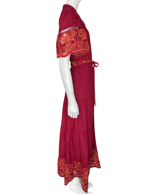 Vestido Love X Design de Algodón Southampton embroidered maxi Rojo - Talla XS