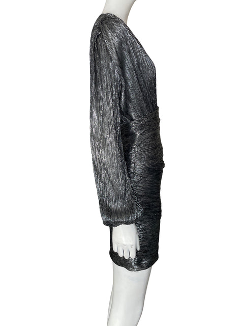 Vestido De Fiesta Maje Cuello v Midi Gris - Talla S