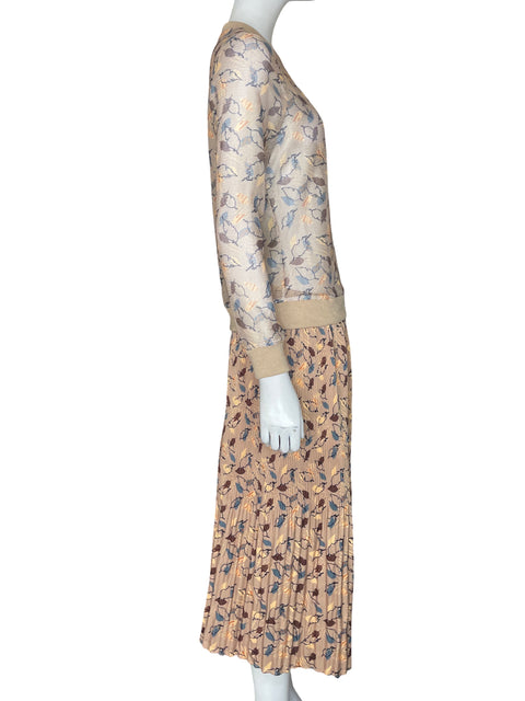 Conjunto Majesteen Manga larga Plisado Beige - Talla 36