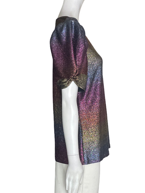 Blusa Internacional Conceps Cuello v Abullonado Morado - Talla M