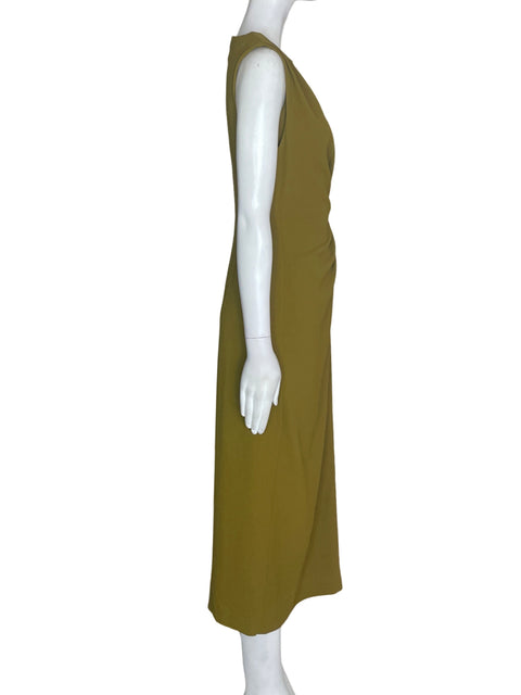 Vestido Zara Asimétrico Midi Verde - Talla S