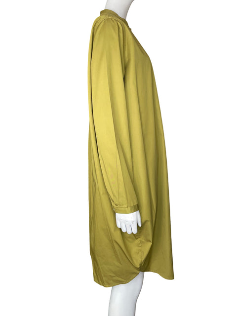 Vestido Cos de Algodón Manga larga Cuello mao Verde - Talla 38