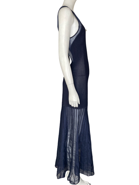 Vestido De Fiesta Karen Millen de Viscosa Maxi Rayas Azul - Talla M