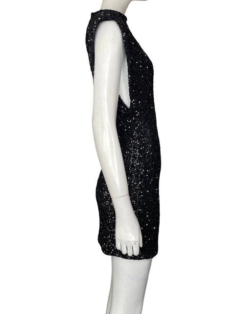Vestido De Fiesta Zara Midi Lentejuelas Negro - Talla M