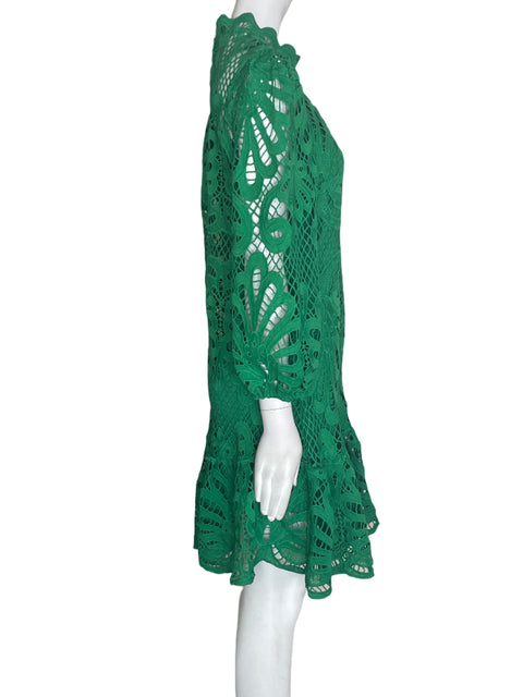 Vestido Jin Light Troquelado Midi Verde - Talla M