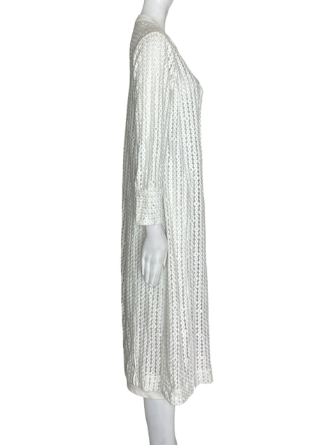 Cardigan Studio F Maxi Manga larga Blanco - Talla 8