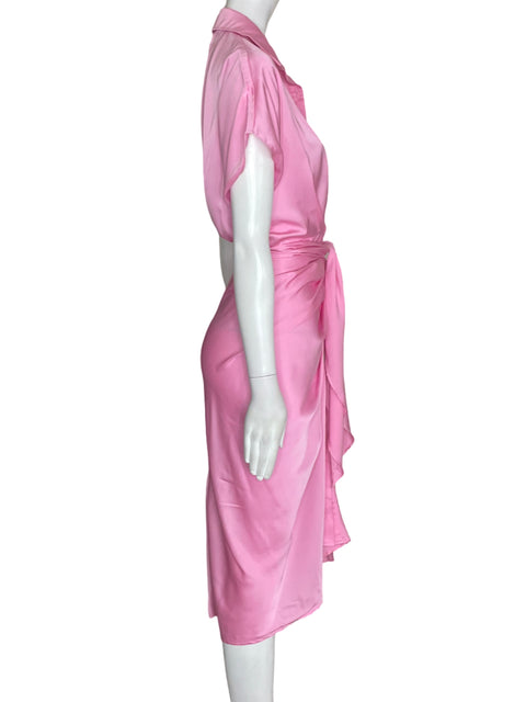 Vestido Vía Vai Liso Satinado Rosado - Talla M