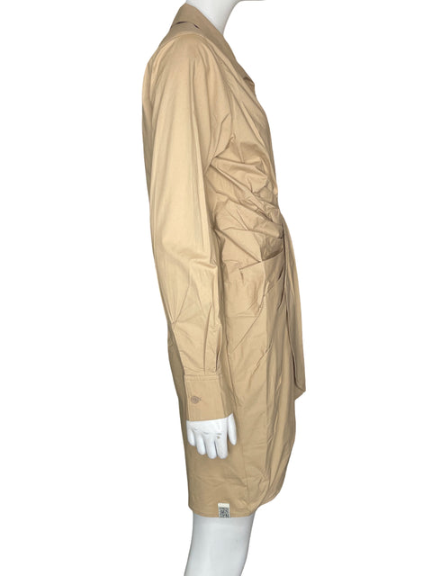 Vestido The Giving Movement de Algodón Midi Drapeado Beige - Talla M