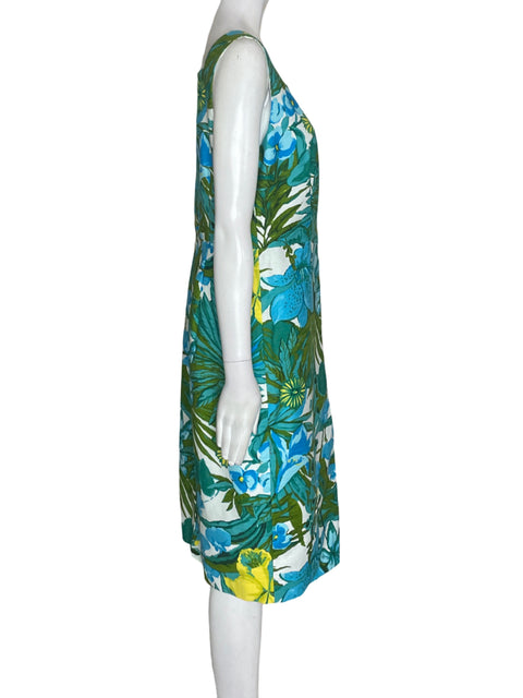 Vestido Talbots Sin mangas Estampado Azul - Talla 8