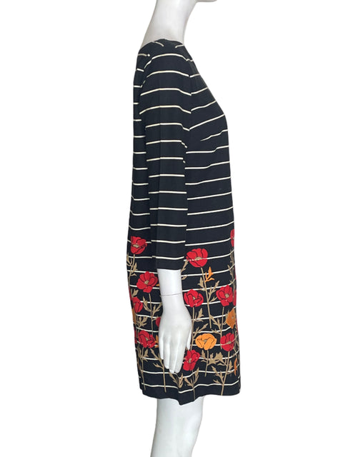 Vestido Lands End Rayas Floral Negro - Talla 8