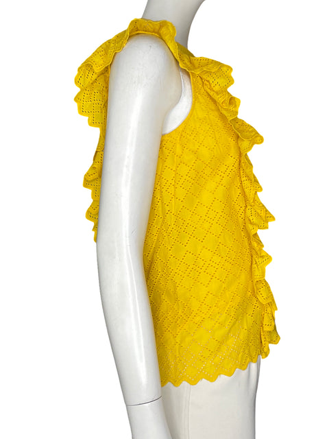 Blusa Ralph Lauren de Algodón Troquelado Amarillo - Talla XS