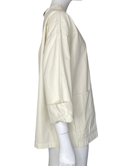 Blusa Uniqlo de Algodón Oversize Beige - Talla S