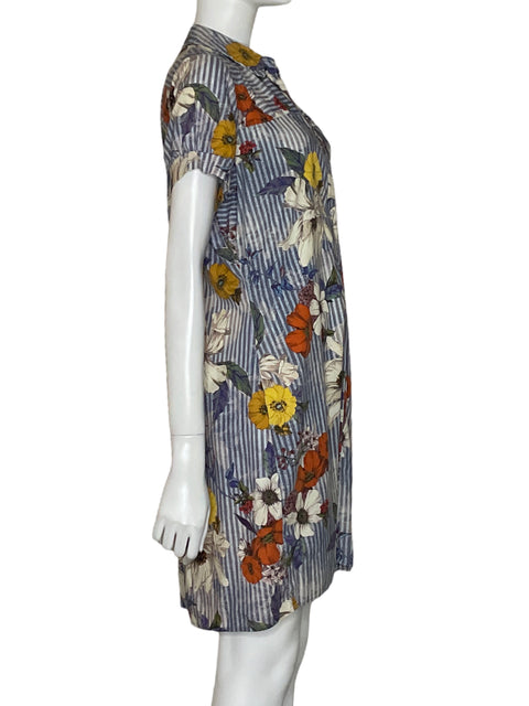 Vestido Studio F Estampado Floral Azul - Talla 8
