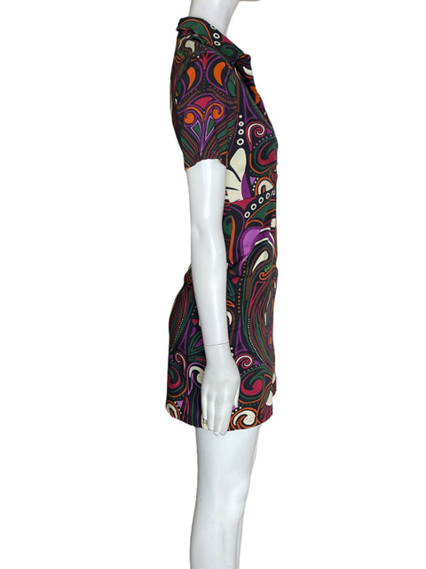 Vestido Desigual Estampado Manga corta Negro - Talla S