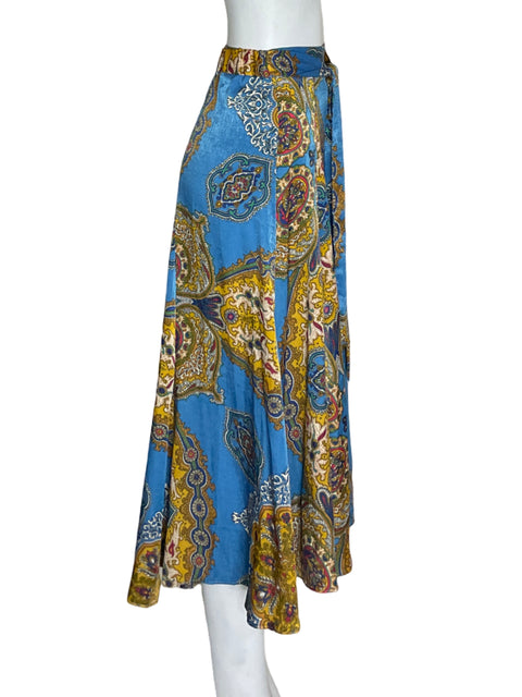 Falda Zara Estampado Suelto Azul - Talla XS
