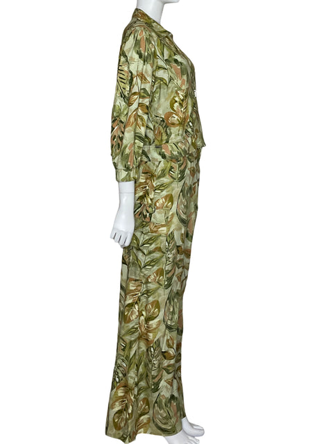 Conjunto Cristina Restrepo Estampado Botánico de Algodón Verde - Talla S