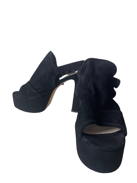 Tacón Schutz Gamusa Destalonado Negro - Talla 38