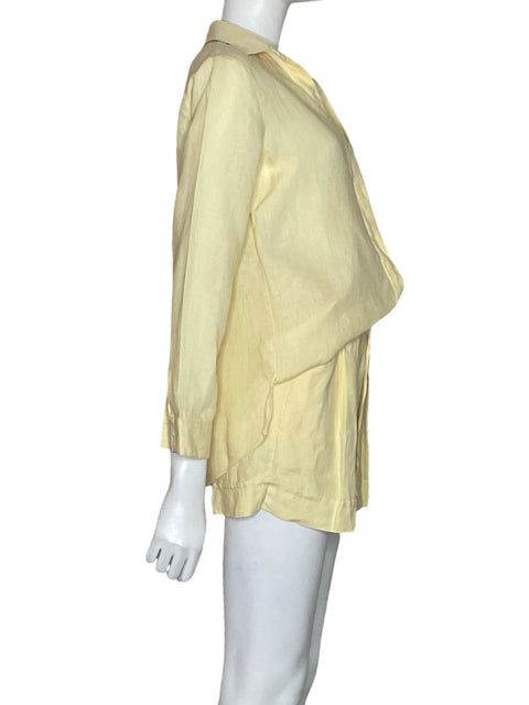 Conjunto Mpm Short Y Camisa de Lino Amarillo - Talla 8