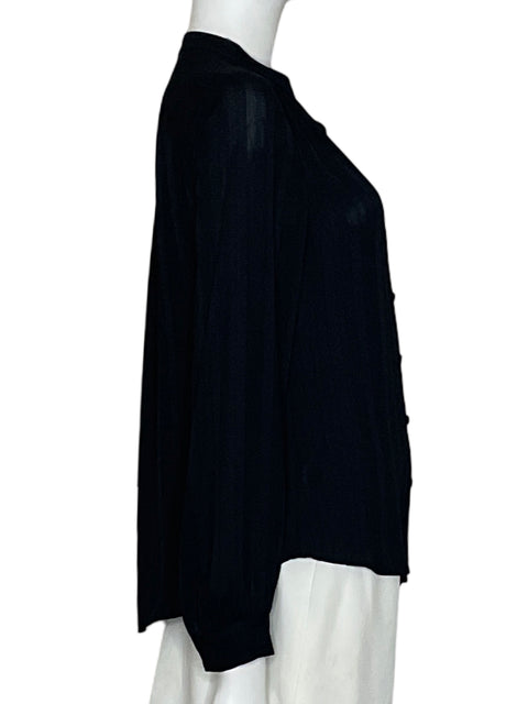 Camisa Ann Taylor Transparente Rayas Negro - Talla S