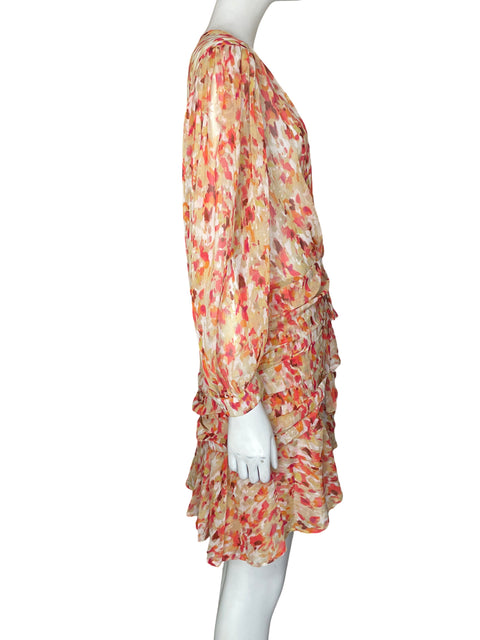 Vestido Sfera Cuello v Estampado Naranja - Talla L