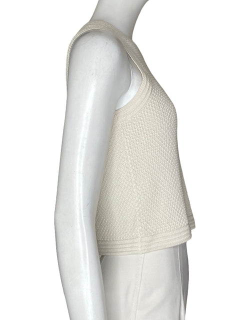 Blusa Uniqlo de Algodón Cropped Sin mangas Beige - Talla XS