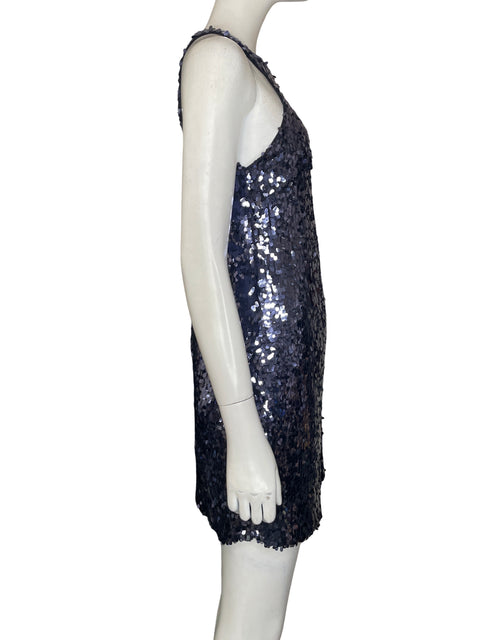 Vestido De Fiesta Patrizia Pepe Midi Lentejuelas Azul - Talla 40